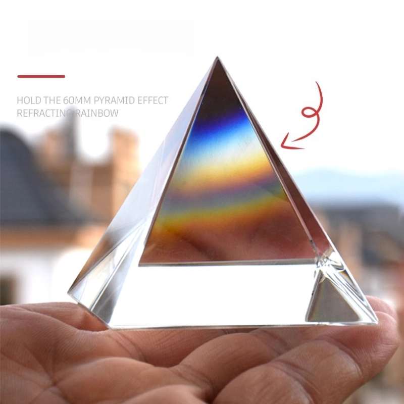 Lighting Glass Photography - 40mm/60mm Viereckige Pyramide Prisma Kristall Regenbogen