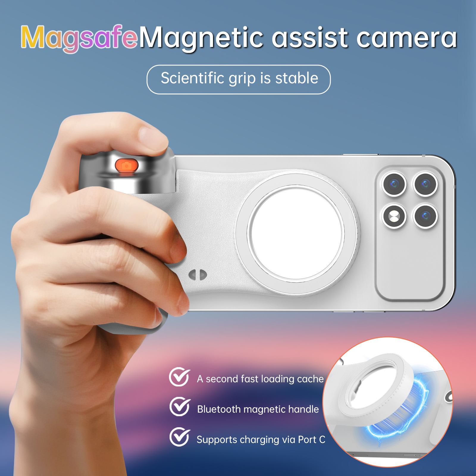Photography Lighting Assistant - Neues Handy-Fotolicht mit Magnetbefestigung, MagSafe, Bluetooth,