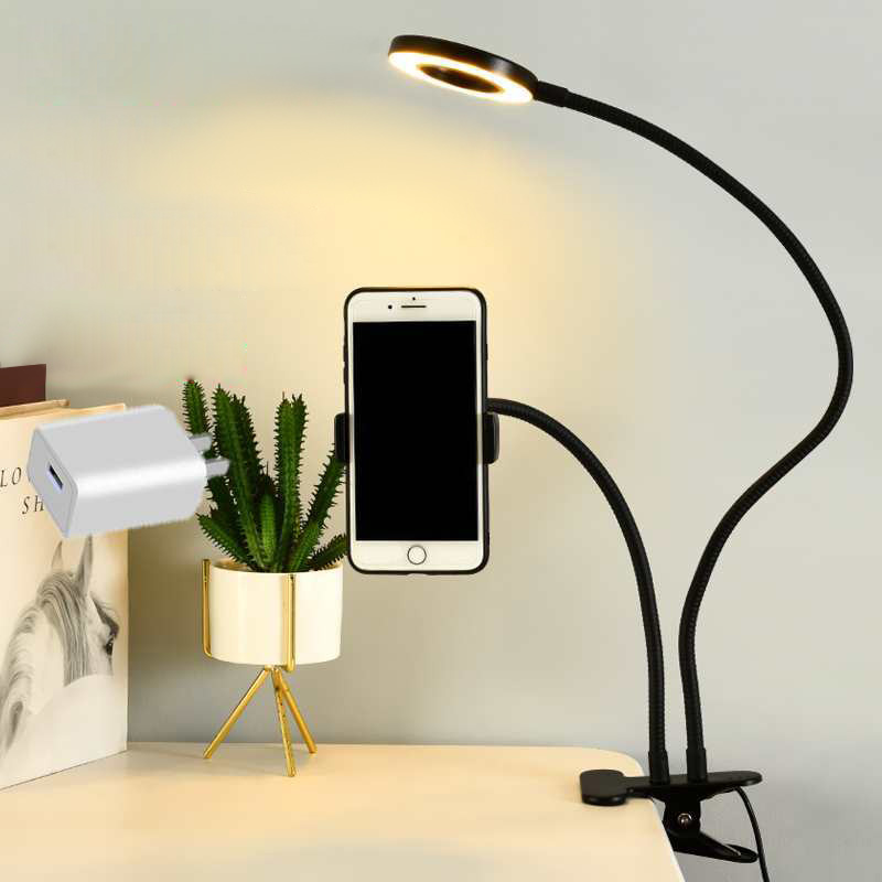 Photography Lighting Patterns - Universeller flexibler Handyhalter mit Selfie-Ringlicht, Büro-Lazy-Halterung,