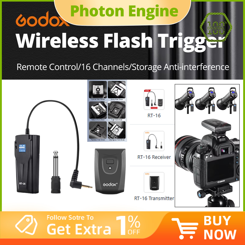 Trigger Receiver Set - Godox RT-16 16-Kanal Drahtloser Funk-Blitzgeber mit