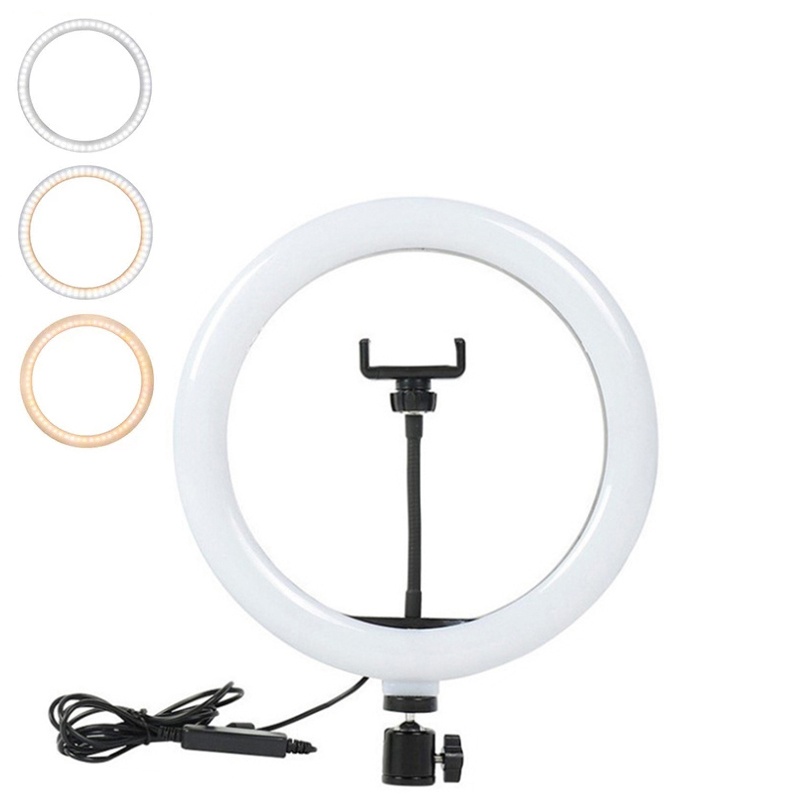 Photography Lighting Tent - Videoleuchte 16/26/33cm Selfie-Ring-LED-Licht, dimmbar, runde Ringlichtlampe