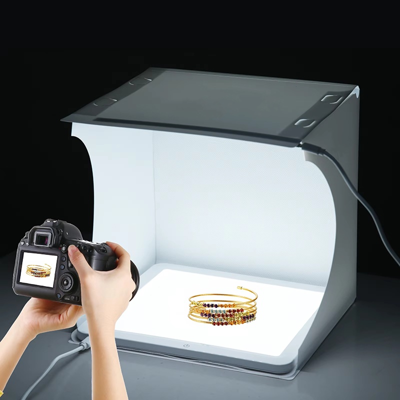 Photography Lighting Styles - 20cm Tragbare Fotobox Faltbares LED-Lichtzelt Fotostudio-Lichtzelt
