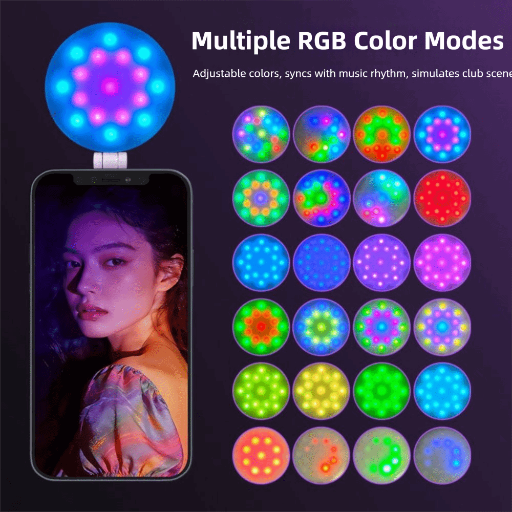 Photography Lighting Angles - 3000-6500K Tragbares Mini-Füllicht Dreifarbig/RGB LED Magnetisch