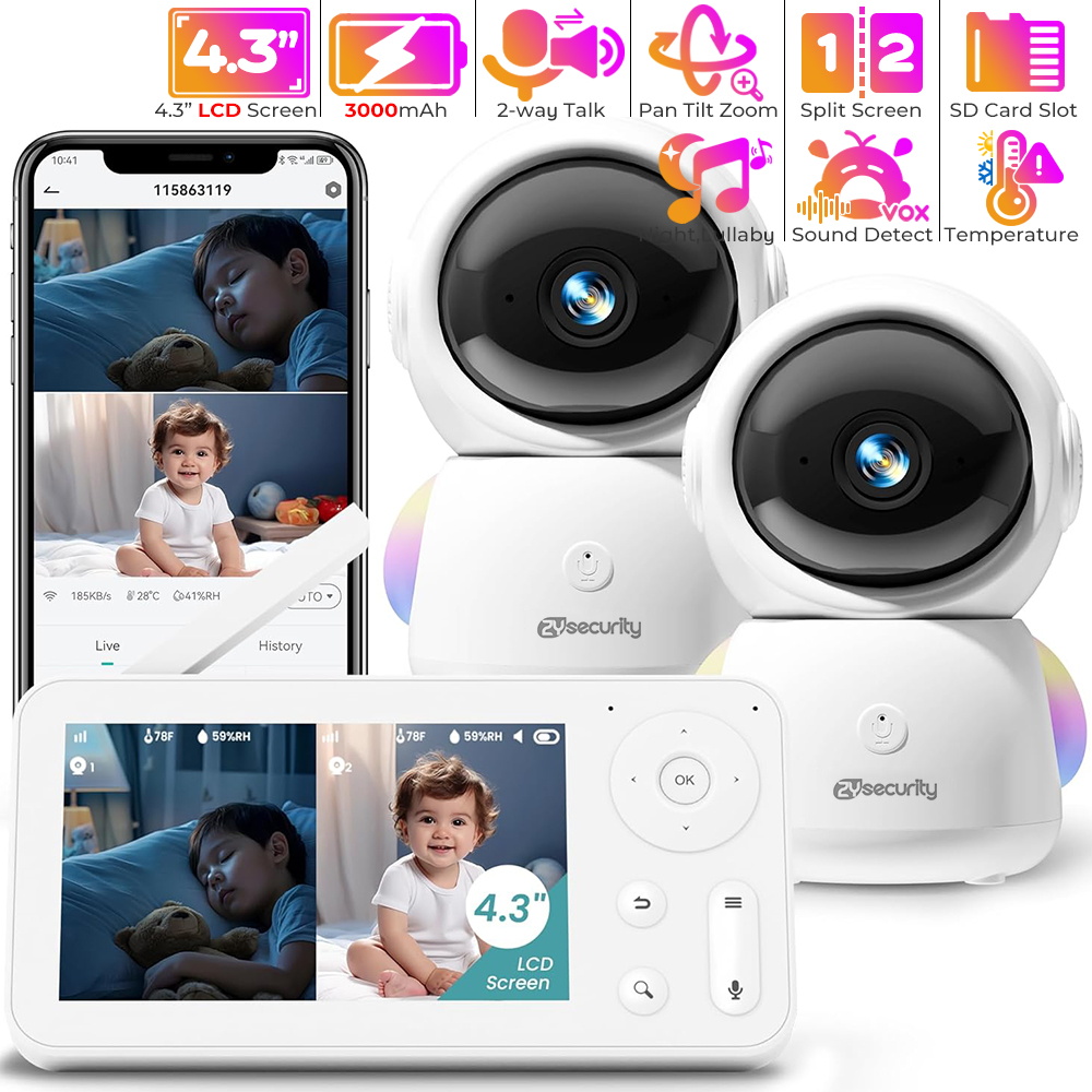Photography Lighting Styles - 2K-Babyphone mit 2 Kameras und Audio,